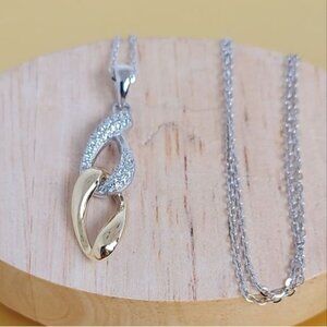 925‎ Sterling Silver Gold Plated Necklace 18"